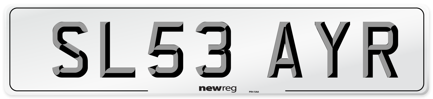 SL53 AYR Number Plate from New Reg
